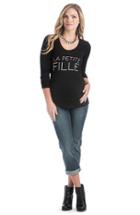 Women's Lilac Clothing 'frenchie - Little Girl' Maternity Tee