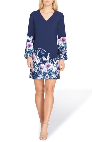 Women's Tahari Flare Sleeve Shift Dress - Blue