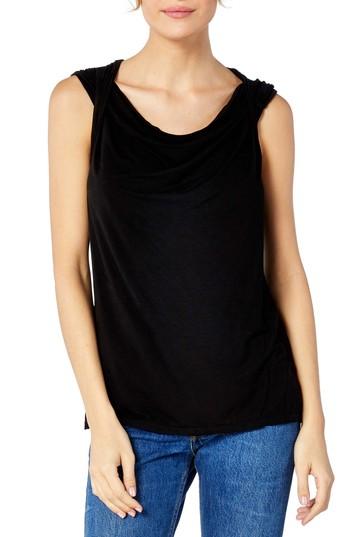 Women's Michael Stars Draped Jersey Tank, Size - Black