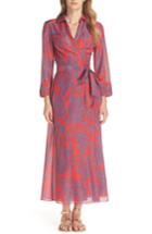 Women's Diane Von Furstenberg Long Cover-up Wrap Dress, Size - Red