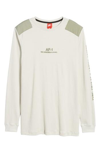 Men's Nike Sportswear Af-1 Long Sleeve Shirt, Size - Grey