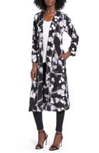 Women's Topshop Floral Kimono Duster Jacket Us (fits Like 0) - Black
