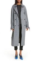 Women's Tibi Gingham Suiting Trench Coat, Size - Blue