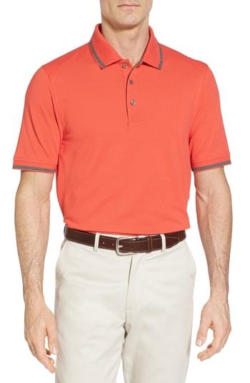 Men's Cutter & Buck Tipped Drytec Polo, Size - Orange