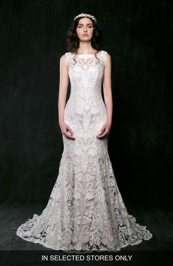 Women's Sareh Nouri Jonquil Lace Mermaid Gown, Size - Ivory