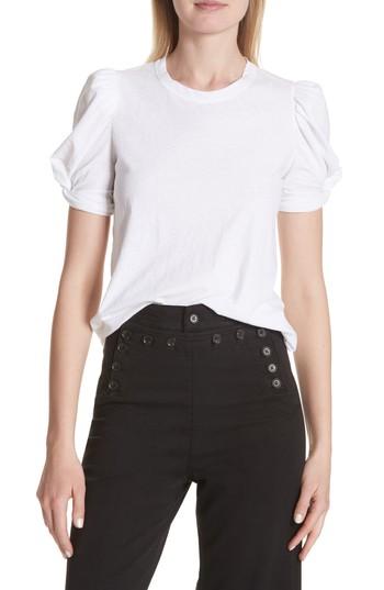 Women's A.l.c. Kati Twist Sleeve Tee - White