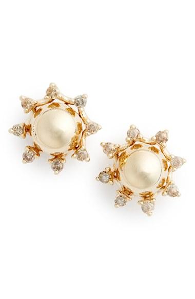 Women's Anna Sheffield 'starlight' Champagne Diamond Stud Earrings