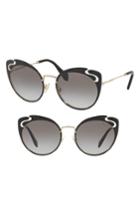 Women's Miu Miu Noir Evolution 54mm Cat Eye Sunglasses - Gold/ Black Gradient
