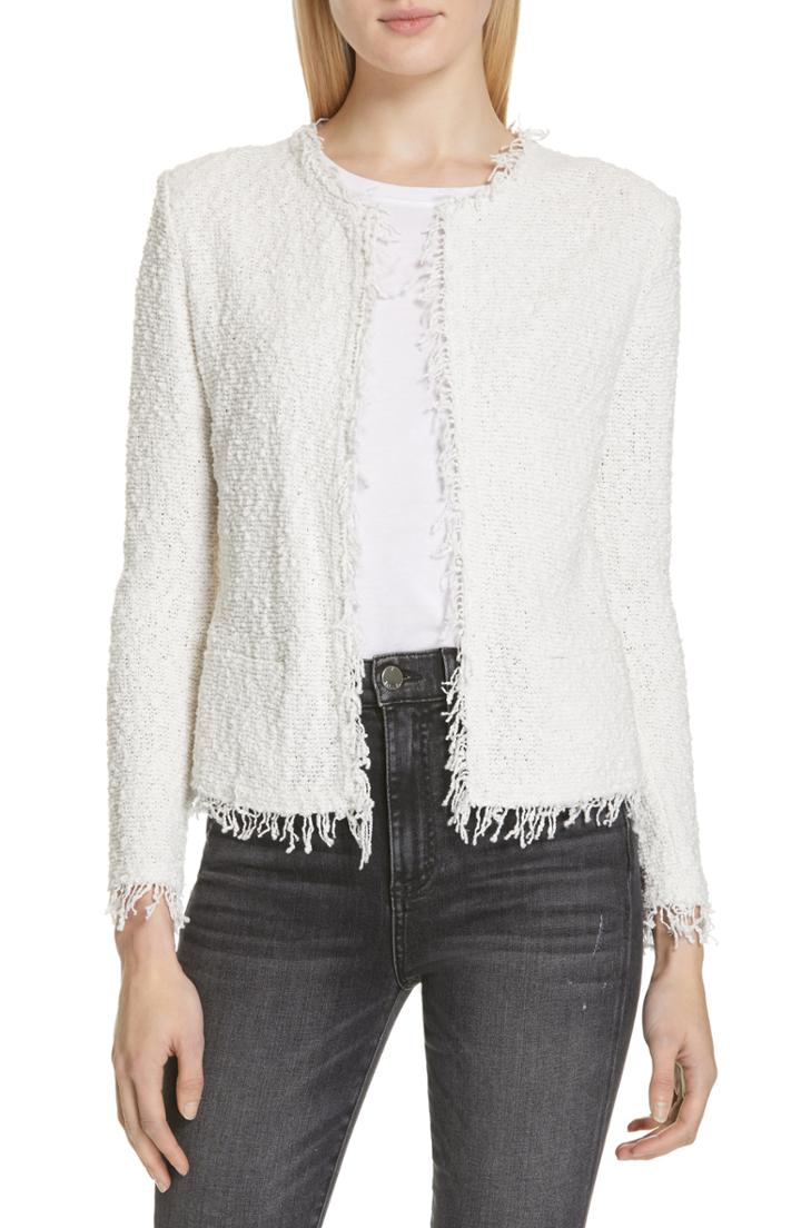 Women's Iro Shavani Tweed Jacket Us / 42 Fr - Ivory