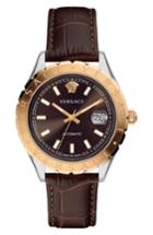 Men's Versace Hellenyium Automatic Leather Strap Watch, 42mm
