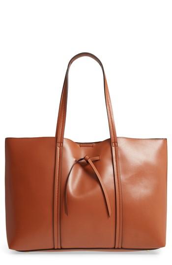 Sole Society Oversize City Faux Leather Tote - Brown
