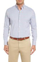 Men's Peter Millar Post Regular Fit Check Performance Sport Shirt, Size - White