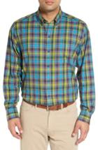 Men's Cutter & Buck 'timber' Regular Fit Plaid Cotton Twill Sport Shirt - Purple