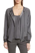 Women's Atm Anthony Thomas Melillo Silk Charmeuse Hoodie - Grey