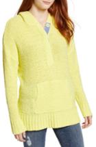 Women's Caslon Beachy Hooded Knit Sweater, Size - Yellow