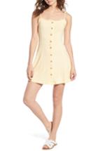 Women's Topshop Button Down Rib Minidress Us (fits Like 6-8) - Ivory
