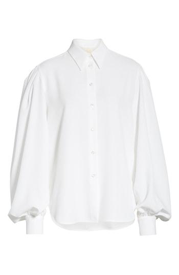 Women's Sara Battaglia Puff Sleeve Blouse Us / 40 It - White