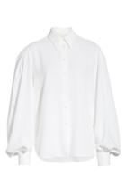 Women's Sara Battaglia Puff Sleeve Blouse Us / 40 It - White