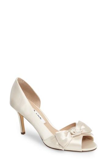 Women's Nina 'forbes' Peep Toe Pump .5 M - White