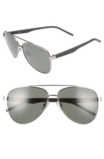 Men's Polaroid 61mm Polarized Aviator Sunglasses - Black/grey
