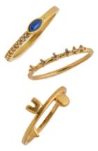 Women's Madewell Shapes & Stones Set Of 3 Rings