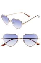Women's Quay Australia X Elle Ferguson Kim 55mm Heart Sunglasses - Gold/ Blue Fade