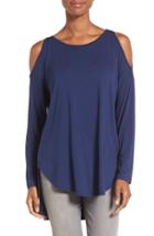 Women's Bobeau Cold Shoulder High/low Top - Blue