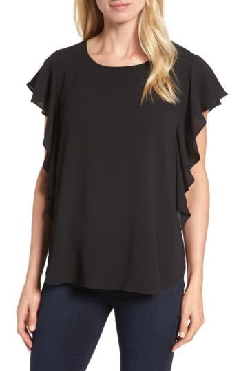 Women's Bobeau Ruffle Top - Black