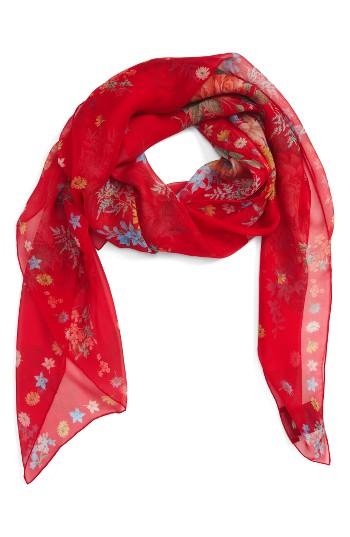 Women's Alexander Mcqueen Island Bouquet Silk Scarf
