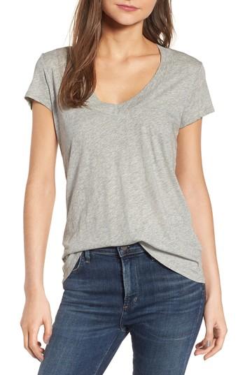 Women's James Perse Relaxed V-neck Tee - Grey