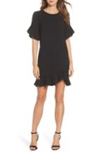 Women's Charles Henry Ruffle Detail Shift Dress - Black