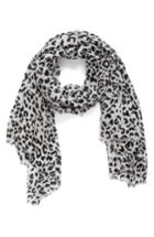 Women's Nordstrom Leopard Print Wrap, Size - Black