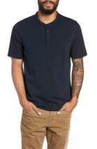 Men's Vince Regular Fit Garment Dye Short Sleeve Henley, Size - Blue