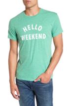 Men's Retro Brand Hello Weekend Graphic T-shirt - Green
