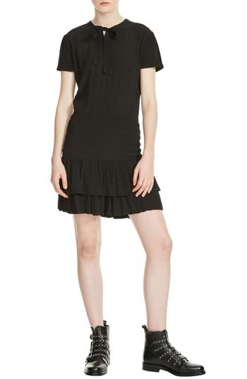 Women's Maje Raboa Smocked Dress - Black
