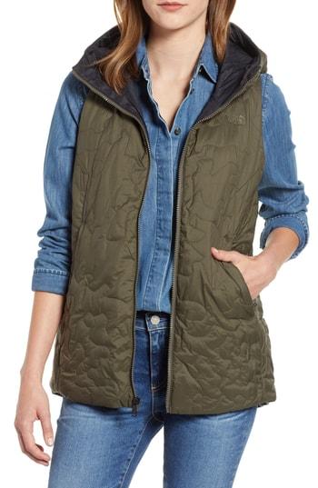Women's The North Face Alphabet City Waterproof Down Vest - Green