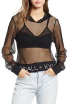 Women's Kendall + Kylie Mesh Hoodie - Black