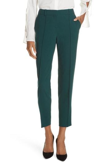 Women's Boss Tinufa Stretch Wool Slim Leg Trousers - Green