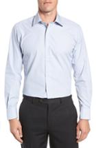 Men's David Donahue Trim Fit Check Dress Shirt .5 - 32/33 - Orange