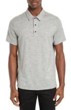 Men's Rag & Bone Standard Issue Regular Fit Slub Cotton Polo, Size - Grey