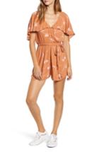 Women's Billabong On The Run Drape Shoulder Romper - Orange
