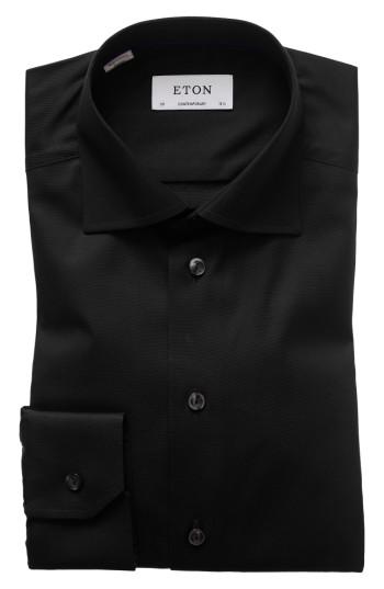 Men's Eton Contemporary Fit Twill Dress Shirt - Black