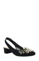 Women's J. Renee Delroy Embellished Slingback Pump .5 B - Black