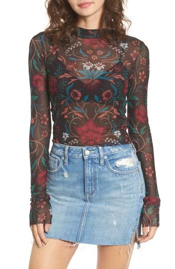 Women's Stone Row Keep It Fly Sheer Crop Top - Black