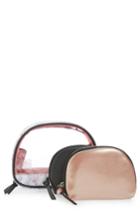 Violet Ray New York 3-piece Cosmetics Pouches, Size - Marble