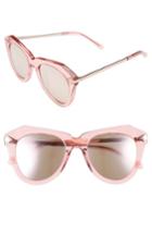 Women's Karen Walker One Star 50mm Retro Sunglasses - Crystal Pink/ Rose Gold
