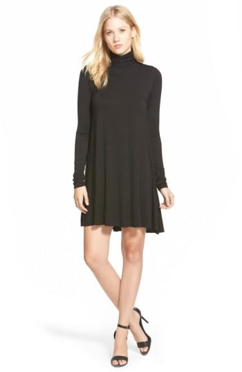 Women's Lamade 'penny' Turtleneck Trapeze Dress - Black