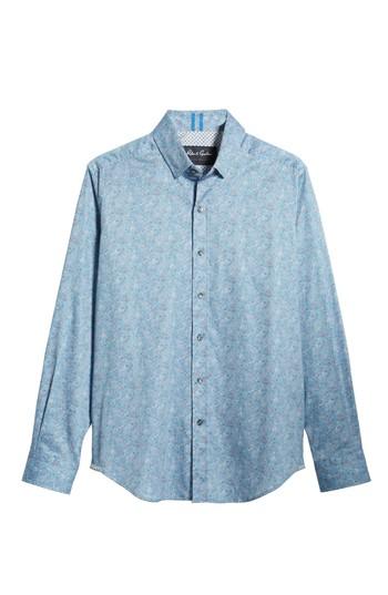 Men's Robert Graham Corey Paisley Sport Shirt, Size - Blue