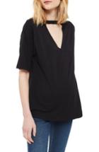 Women's Topshop V-cutout Maternity Tunic Us (fits Like 0-2) - Black
