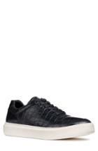 Men's Geox Deiven 8 Croc Textured Low Top Sneaker Us / 39eu - Black